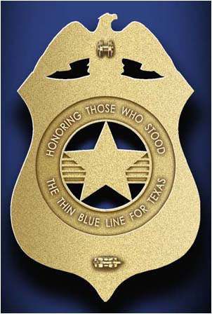 Texas Peace Officer Memorial Badge: back