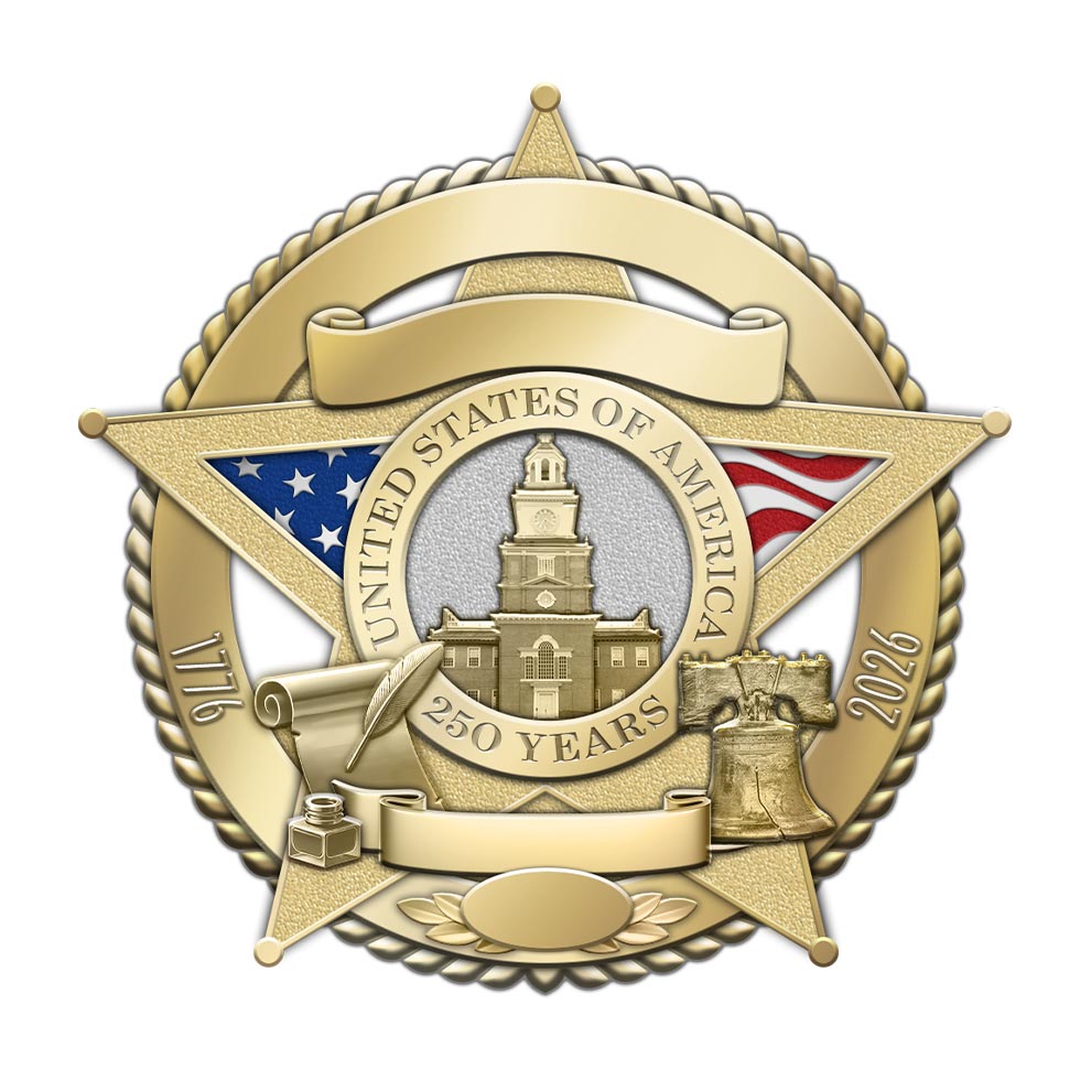 250th Anniversary Independence Hall Badge and Presentation Box