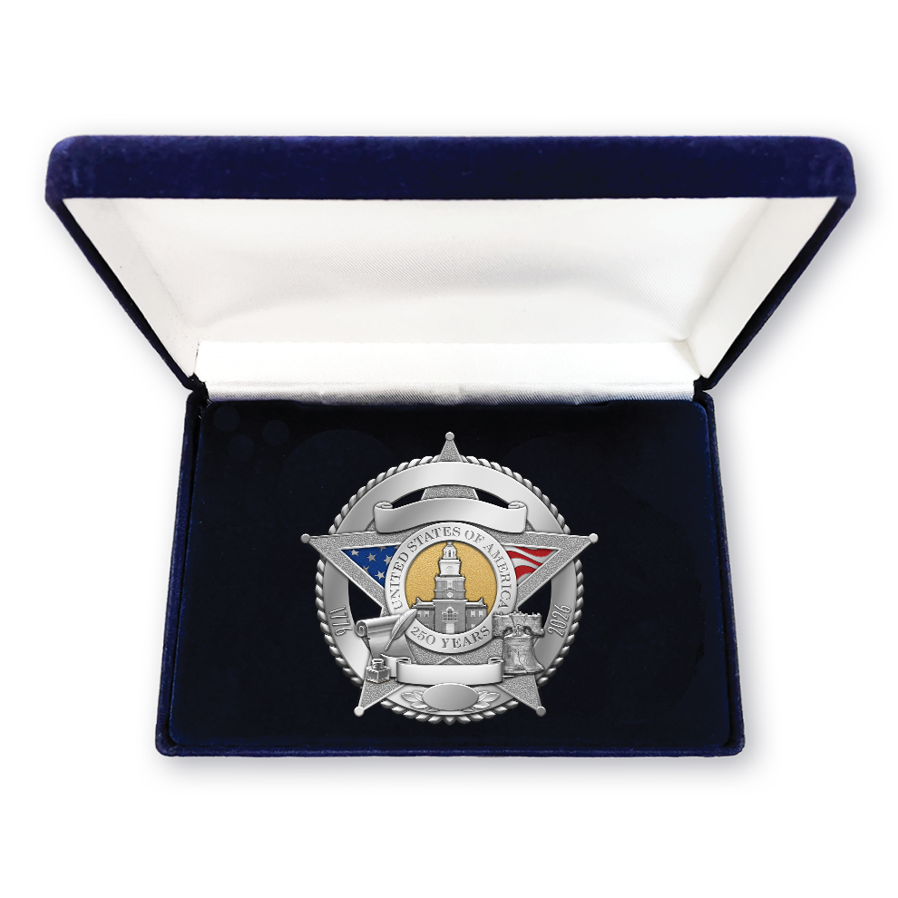 250th Anniversary Independence Hall Badge and Presentation Box