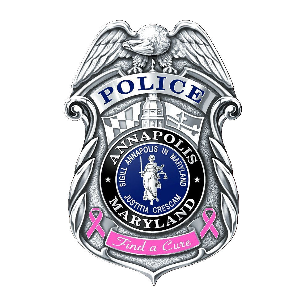 Annapolis Police Department Find a Cure Badge in Deluxe Presentation Box