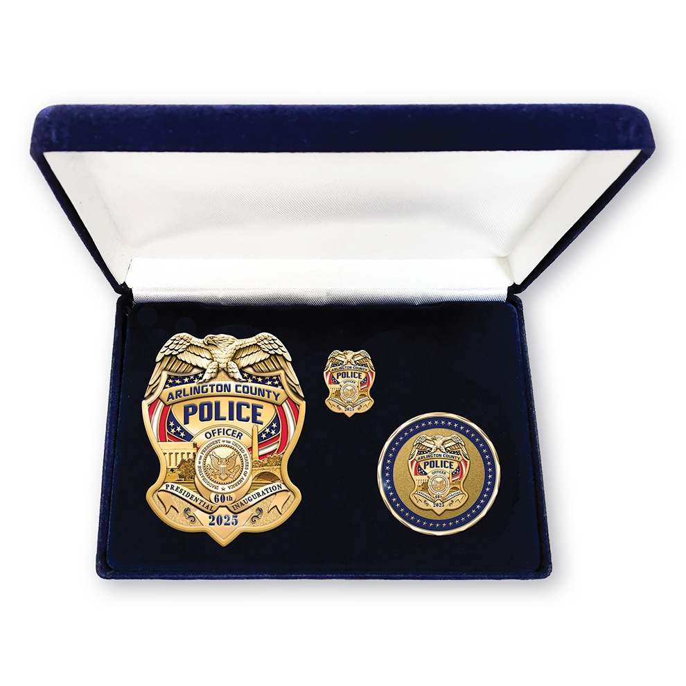 Arlington County Police 2025 Inauguration Badge, Coin and Pin Set for Invited Members