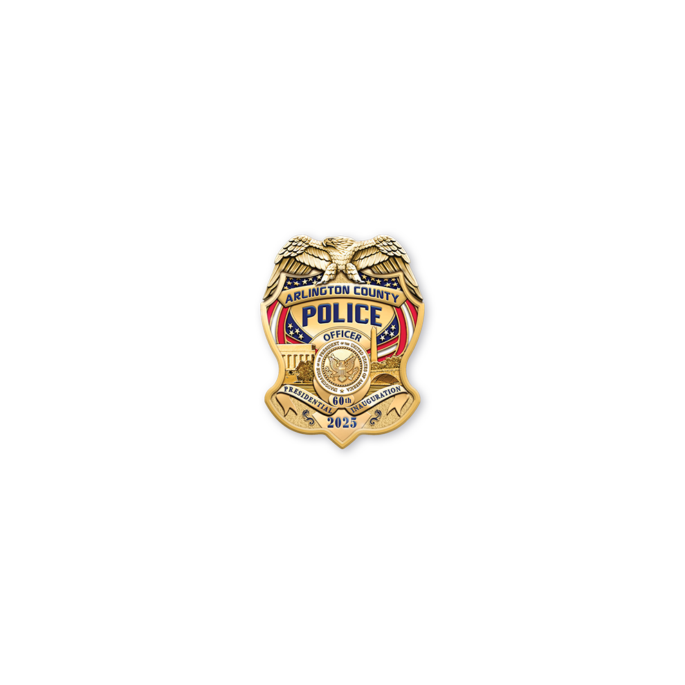 Arlington County Police 2025 Inauguration Mini Badge Lapel Pin for Invited Members