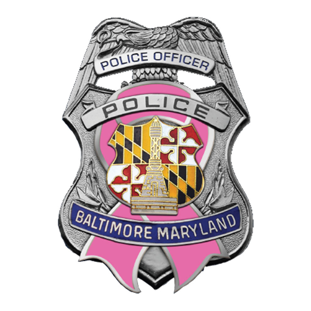 Baltimore Police Department Breast Cancer Badge, Coin and Pin Set