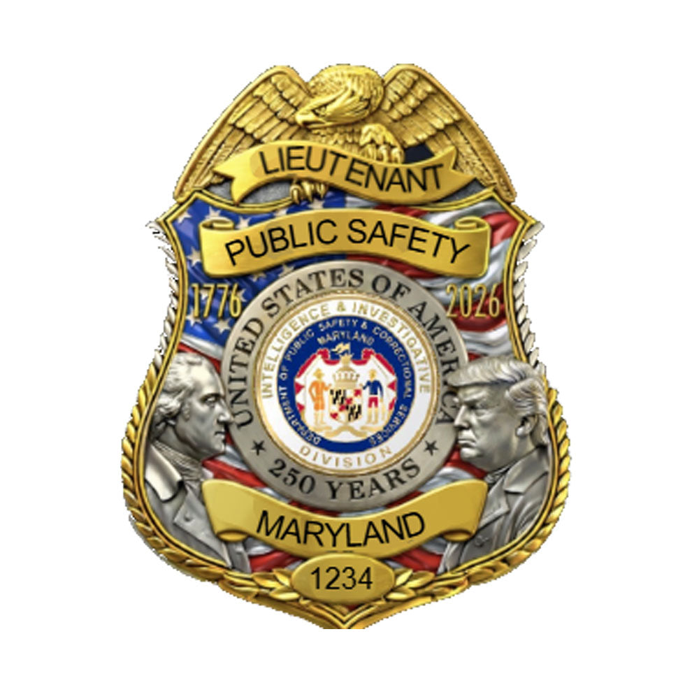 Maryland Department of Public Safety and Correctional Services America's 250th Anniversary Badge in Deluxe Presentation Case