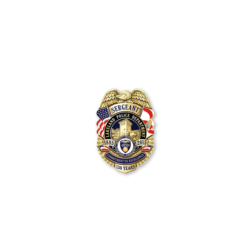 Lakeland Police Department 130th Anniversary/Memorial Badge, Coin and Pin Set