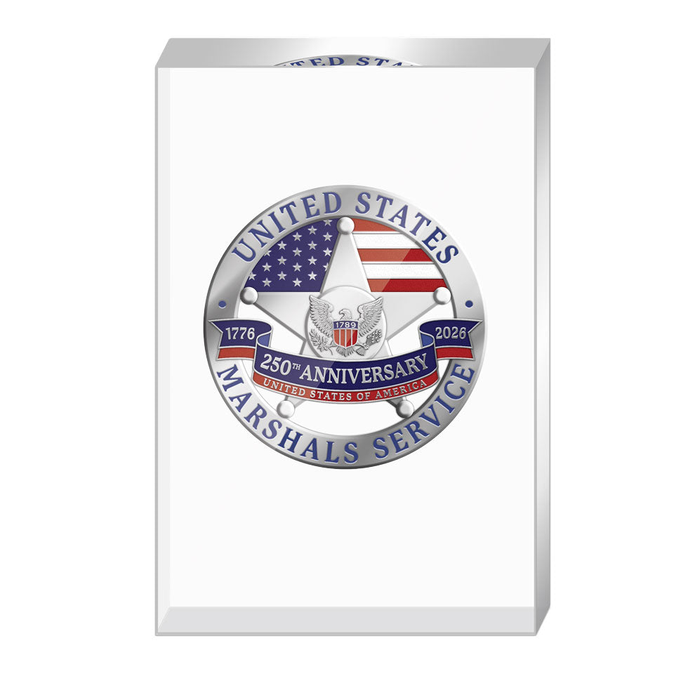 USMS 250th Anniversary of America Badge in Lucite