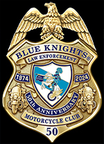 Blue Knights Motorcycle Club 50th Anniversary Mini-Badge Lapel Pin