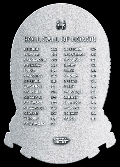 El Paso Police Special Purpose Anniversary/Memorial Badge: Back with Roll Call of Honor