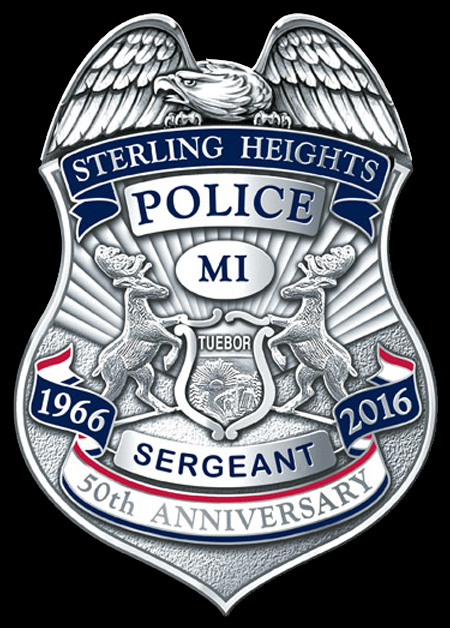 Sterling Heights Police 50th Anniversary Badge: Silver