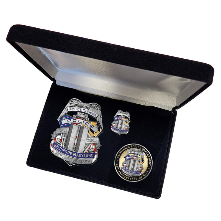 Baltimore Police Department September 11th 25th Anniversary Badge Set
