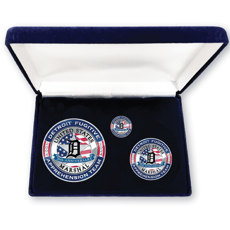 US Marshal DFAT 20th Anniversary Badge, Coin, Pin & Patch Set