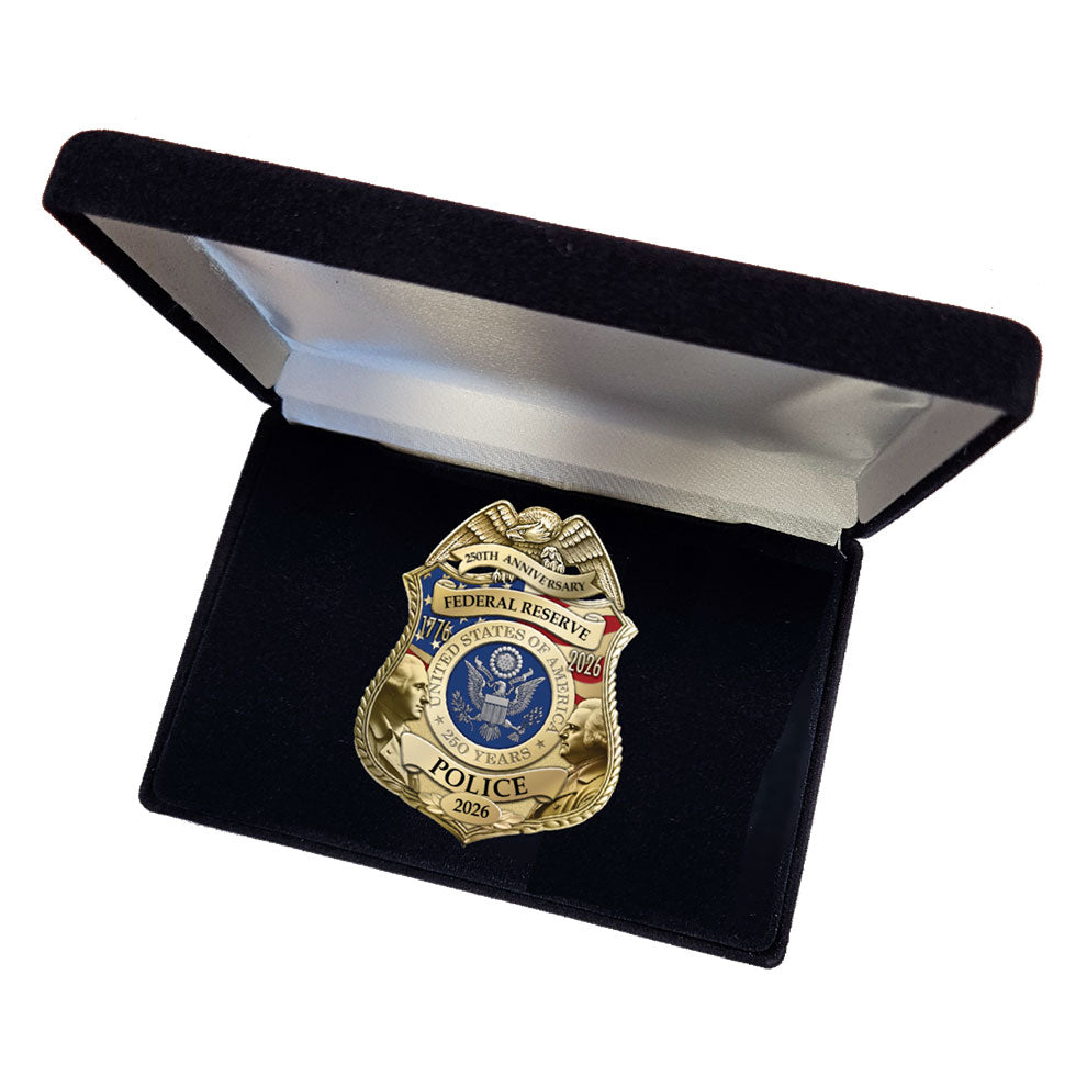 America 250th Anniversary Badge and Deluxe Presentation Box - Federal Reserve Edition