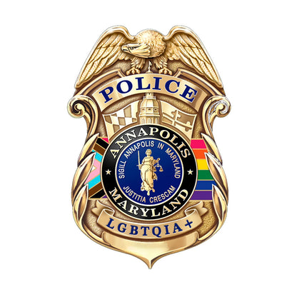 Annapolis Police Department LGBTQIA+ Pride Badge in Deluxe Presentation Box
