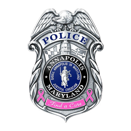 Annapolis Police Department Find a Cure Badge in Deluxe Presentation Box