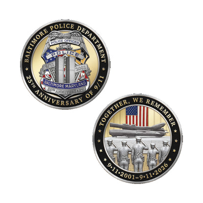 Baltimore Police Department September 11th 25th Anniversary Badge Set