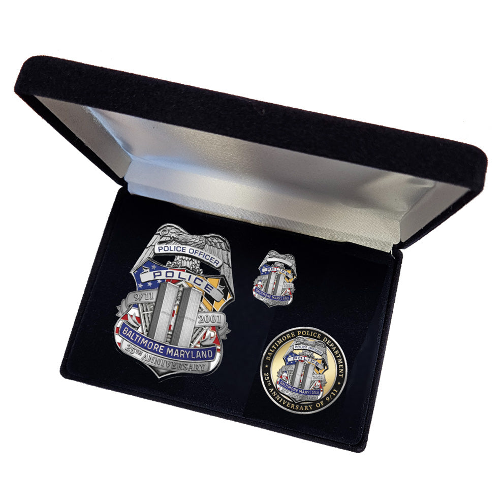 Baltimore Police Department September 11th 25th Anniversary Badge Set