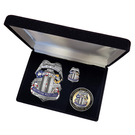 Baltimore Police Department September 11th 25th Anniversary Badge Set