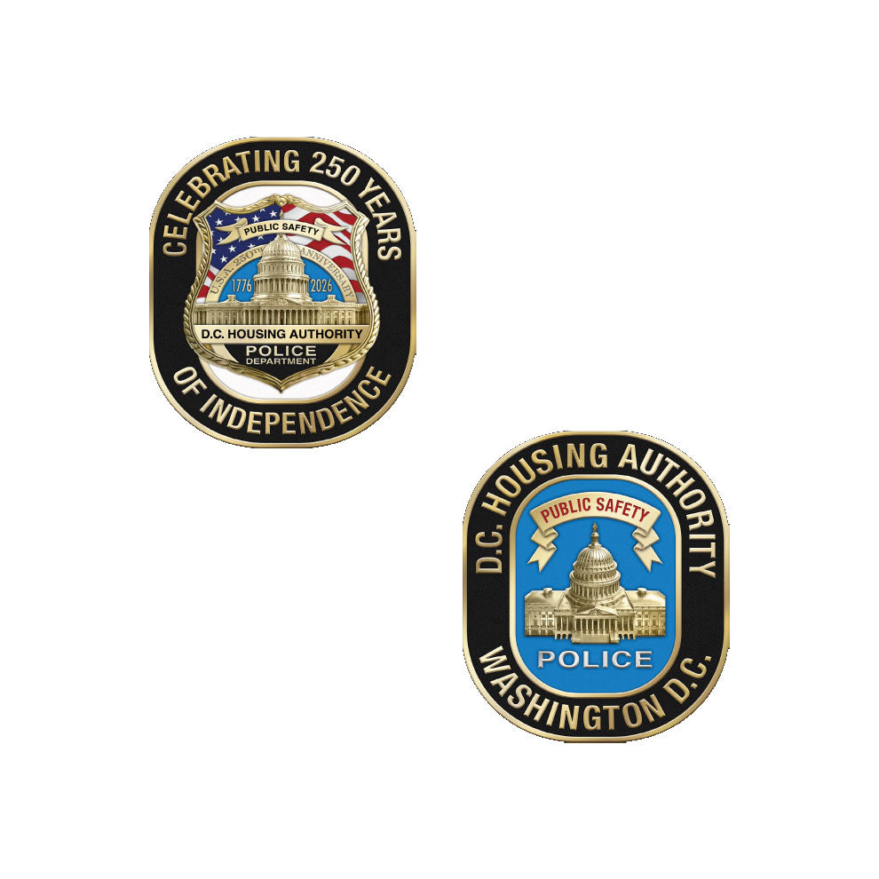 DC Housing Authority Police America's 250th Anniversary Badge, Coin and Pin Set