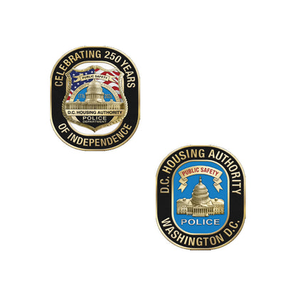 DC Housing Authority Police America's 250th Anniversary Badge, Coin and Pin Set