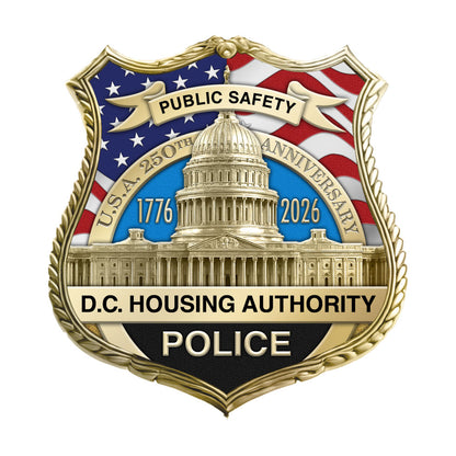 DC Housing Authority Police America's 250th Anniversary Badge, Coin and Pin Set
