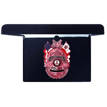 Hampton Police Breast Cancer Badge in Deluxe Presentation Box