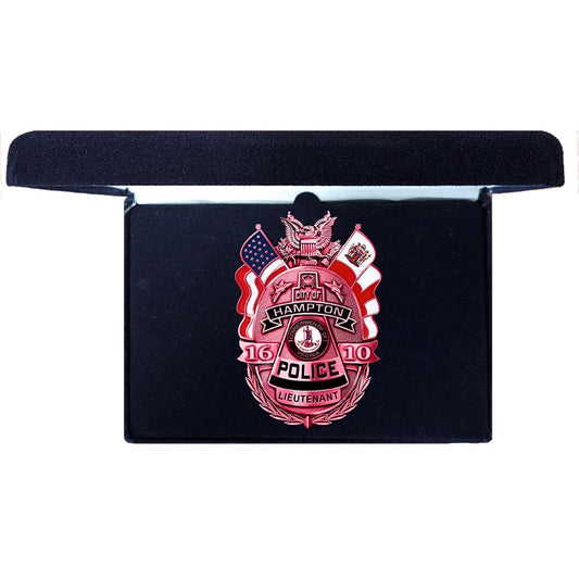 Hampton Police Breast Cancer Badge in Deluxe Presentation Box