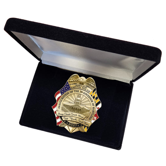 Maryland Capitol Police 2027 Gubernatorial Inauguration Badge in Deluxe Presentation Box