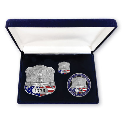 MPD 250th Anniversary of the United States Badge, Coin and Pin Set - G.O.