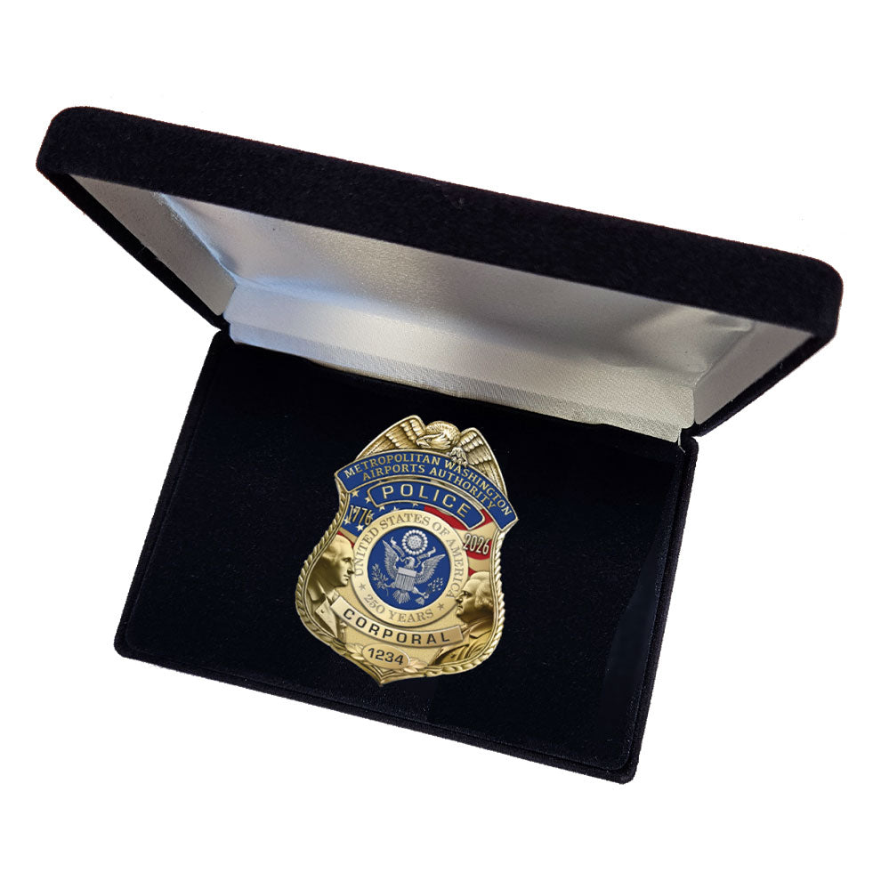 MWAA America's 250th Anniversary Police Badge in Presentation Box