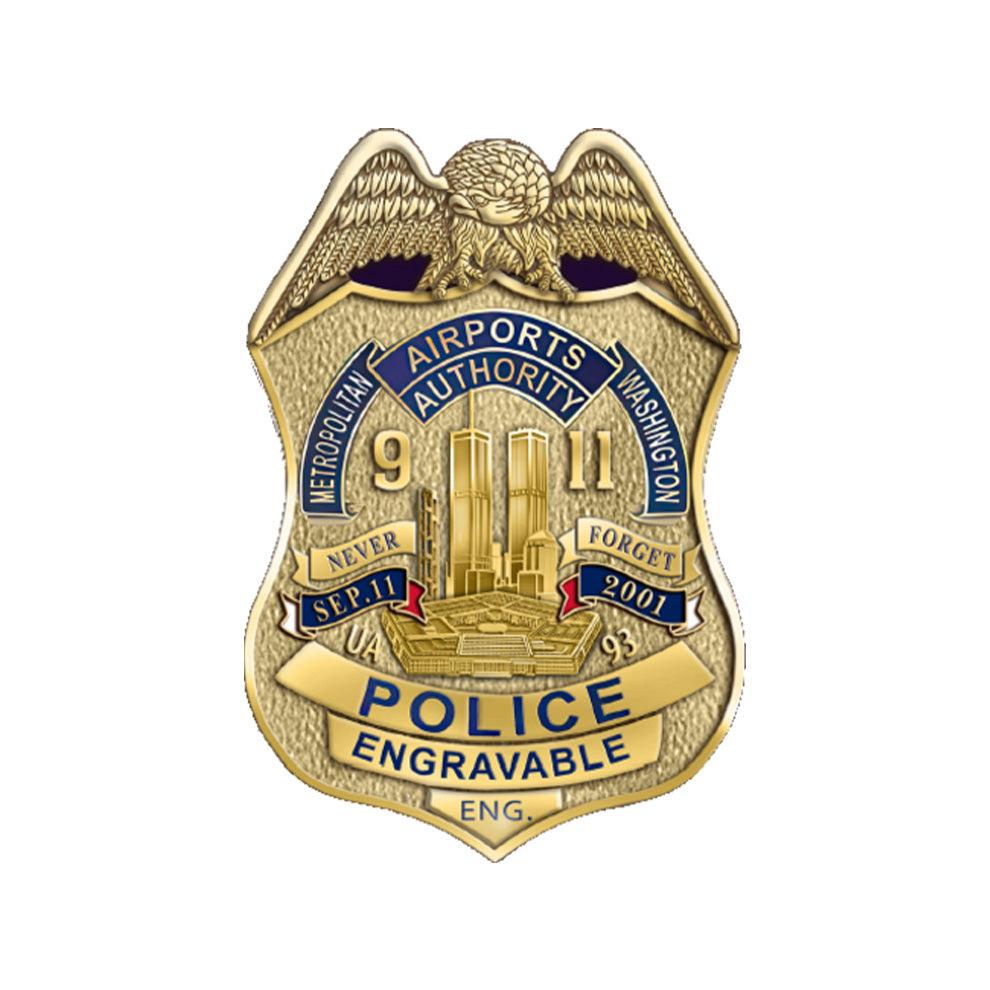 MWAA September 11th 25th Anniversary Police Badge, Coin, and Pin Set