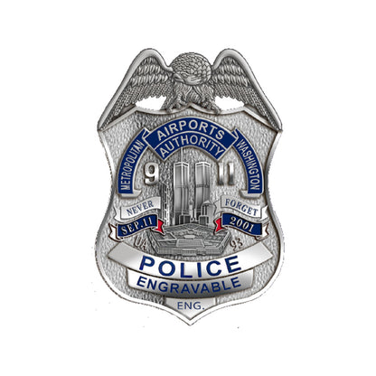 MWAA September 11th 25th Anniversary Police Badge, Coin, and Pin Set