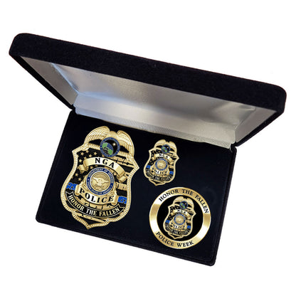 NGA Police Week Badge, Coin, and Pin Set