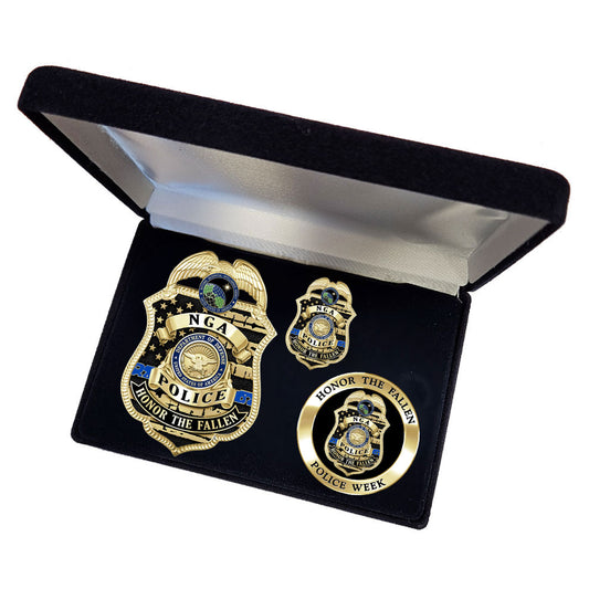 NGA Police Week Badge, Coin, and Pin Set