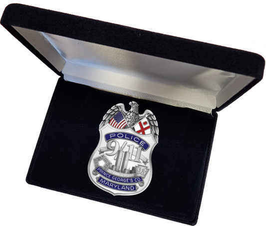 Prince George's County Police Department 9/11 25th Anniversary Badge in Deluxe Presentation Case