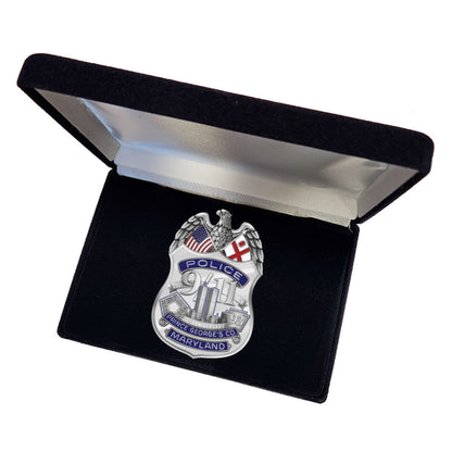 Prince George's County Police Department 9/11 25th Anniversary Badge in Deluxe Presentation Case