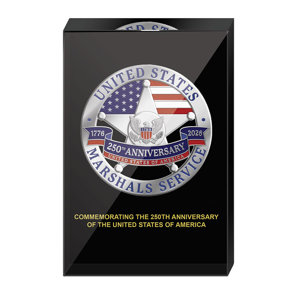 USMS 250th Anniversary of America Badge in Lucite