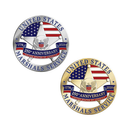 USMS 250th Anniversary of America Badge, Coin, and Pin Set