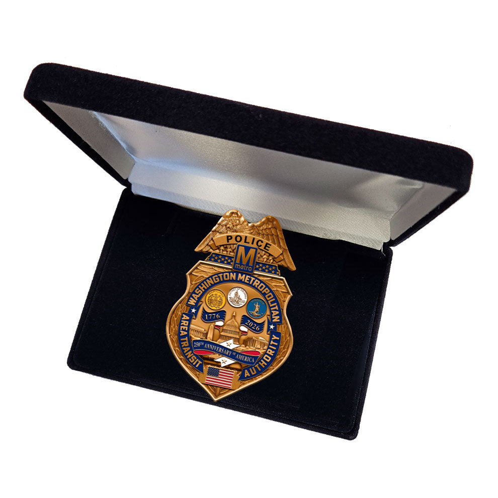 WMATA MTP America's 250th Anniversary Badge in Deluxe Presentation Box