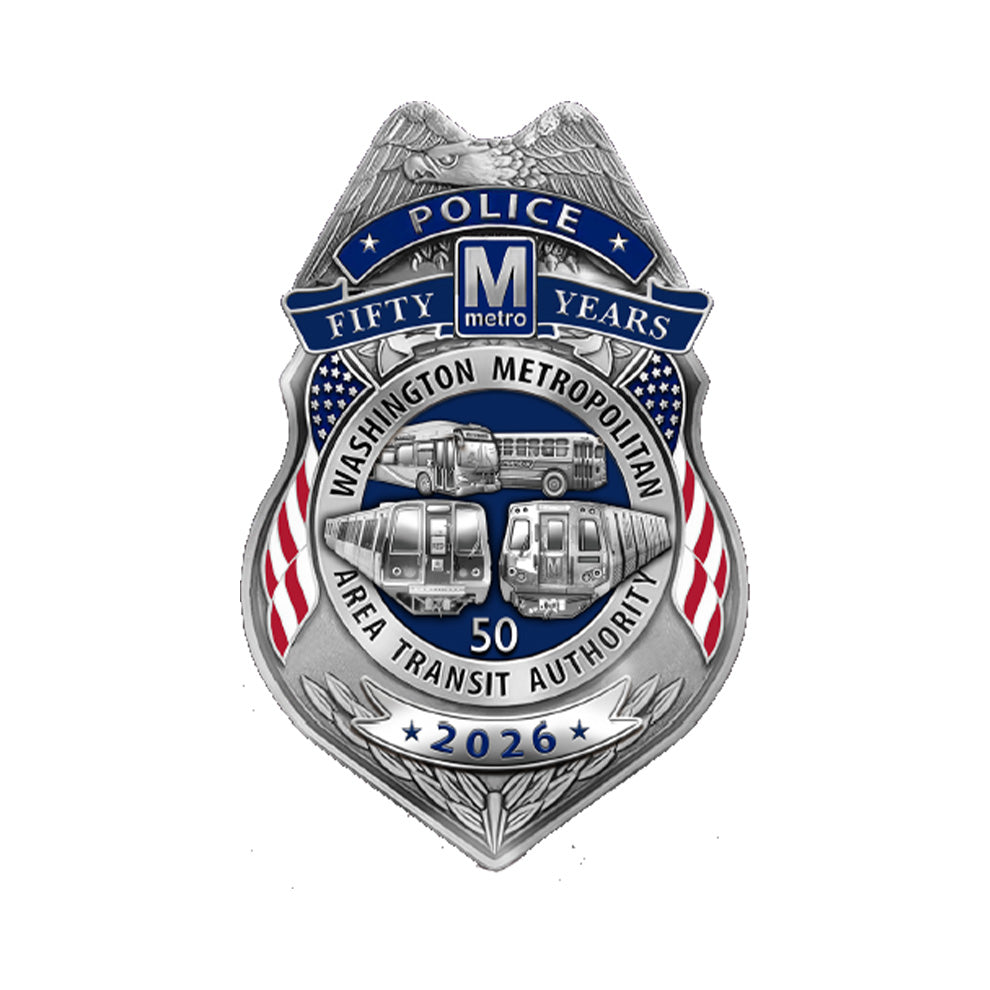 WMATA MTP 50th Anniversary Badge, Coin and Pin Set
