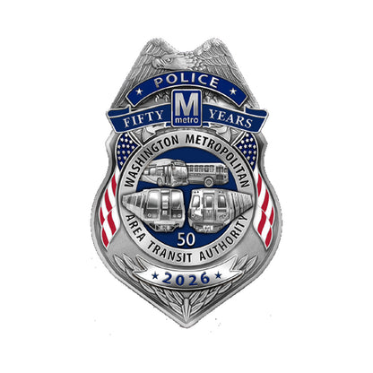 WMATA MTP 50th Anniversary Badge, Coin and Pin Set