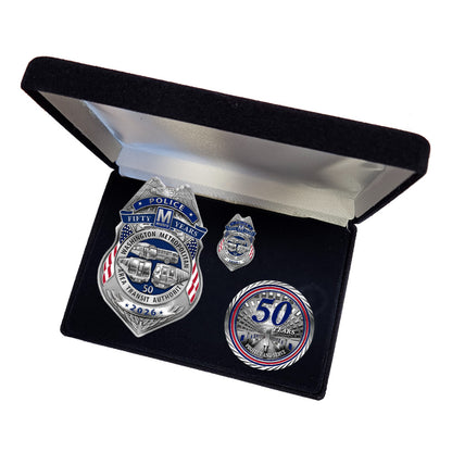 WMATA MTP 50th Anniversary Badge, Coin and Pin Set