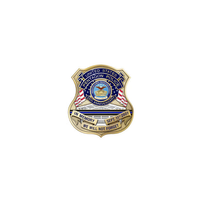 Pentagon Police 25th Anniversary of 9/11 Badge, Coin and Pin Set